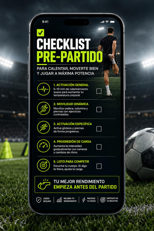 Obtén la Checklist Pre-Partido: Mejora tu rendimiento